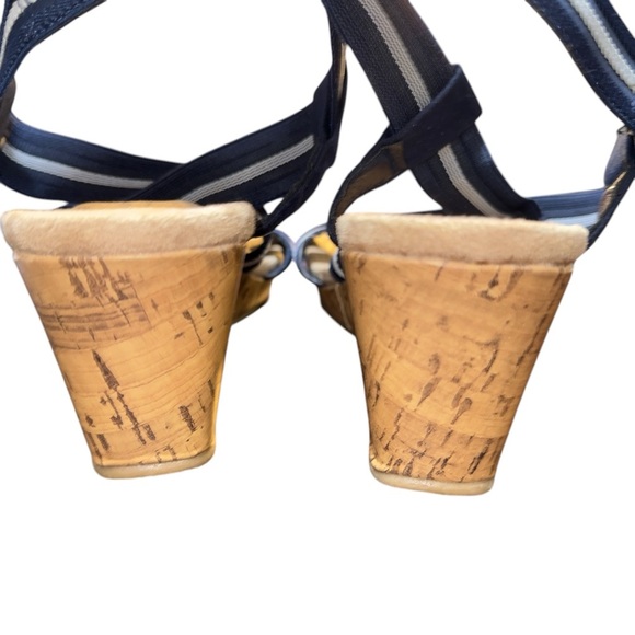 St John’s Bay Nautical Coastal Beachy Vacation Yacht Cork Wedge Sandals - Picture 8 of 11